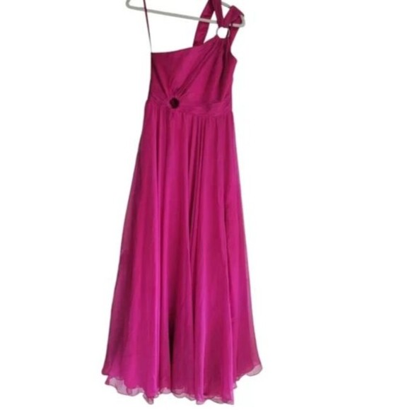 Mac Duggal Magenta Strappy One Should‎ A-Line Gown Sz 0 $498 55820 NEW - Picture 5 of 7